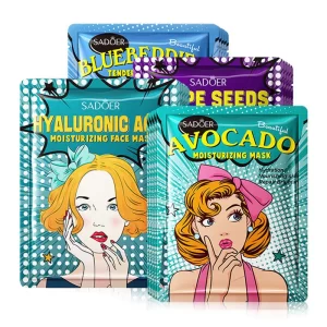 20pcs SADOER Blueberry Grape Hyaluronic Acid Facial Masks
